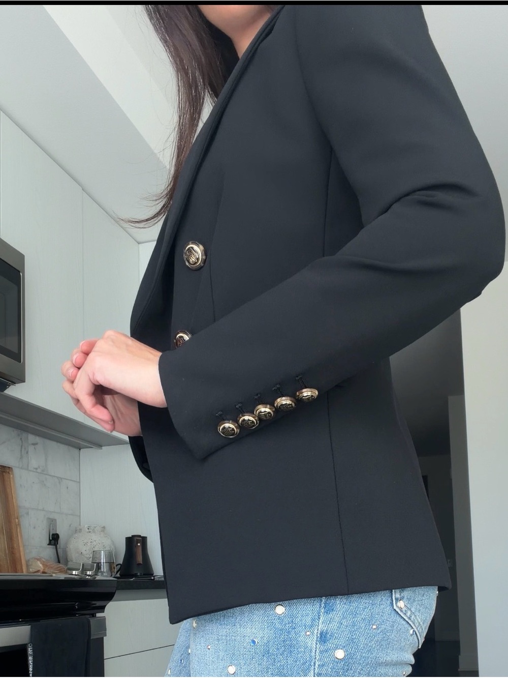 Veronica Beard Black Double-Breasted Blazer - NFL Limited Edition - Picture 4 of 6